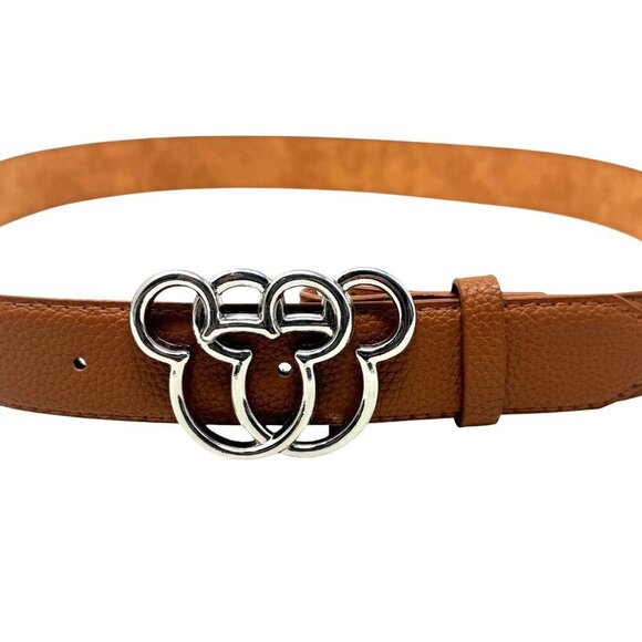 Disney Hidden double mickey mouse status womens belt size medium brown NWT - Picture 1 of 6